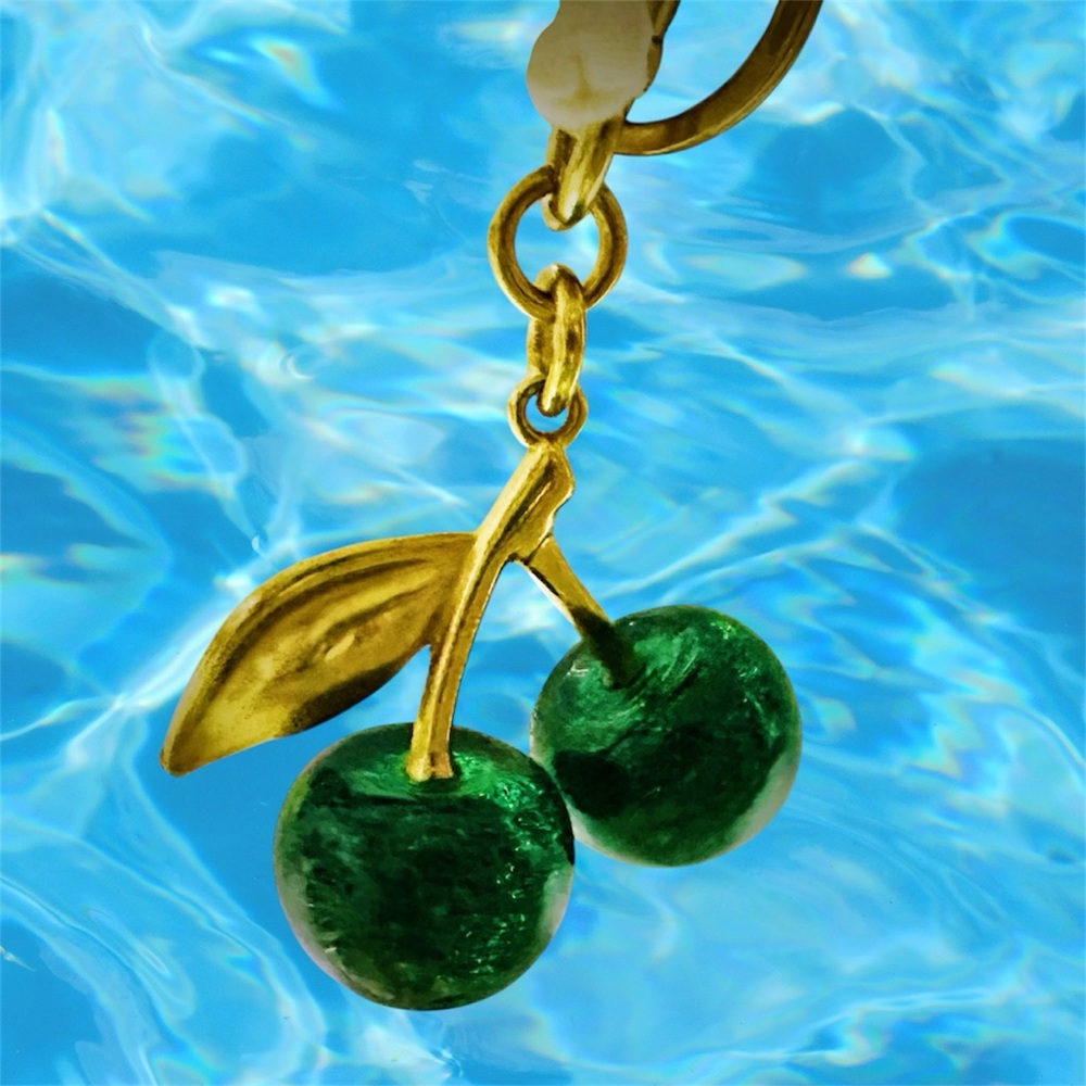 Rare Gold and Green Cherry Keychain - Picture 3 of 8